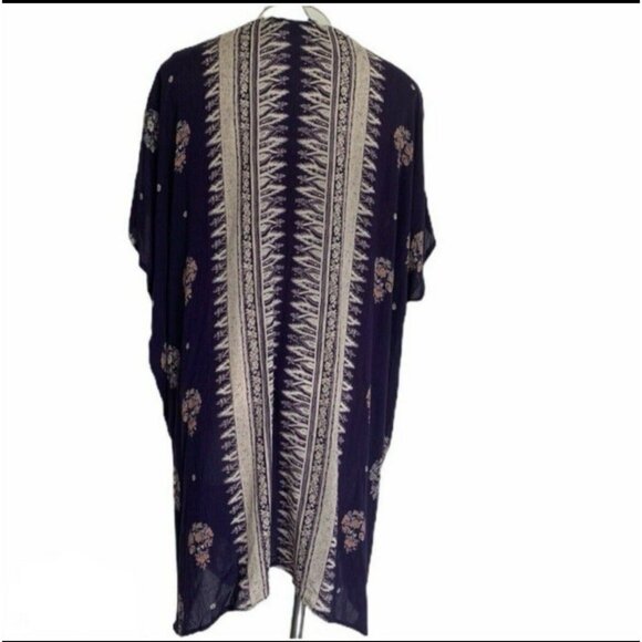 Boho Floral Kimono Cardigan Purple & Pink Festival Cover Up SMALL NWT - Picture 4 of 8
